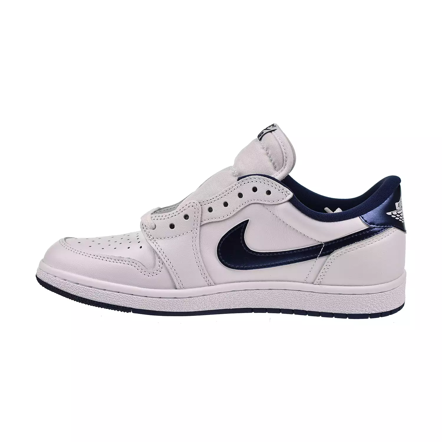 Air Jordan 1 Low 85 Men's Shoes White-Metallic Navy