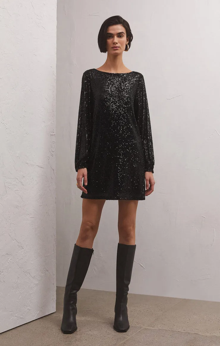 Andromeda Sequin Dress in Black