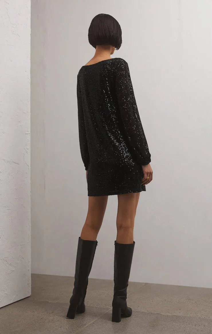 Andromeda Sequin Dress in Black