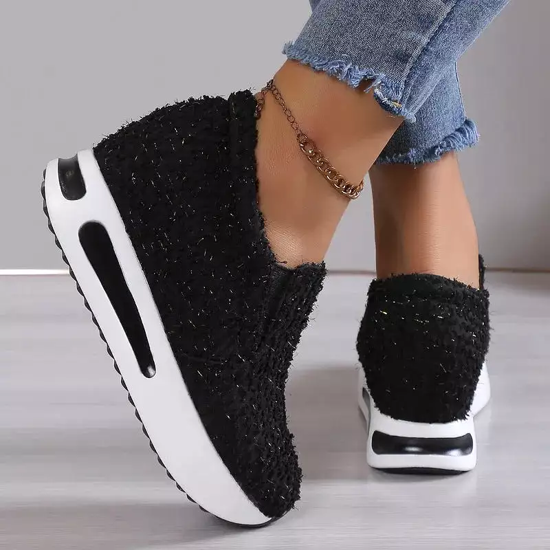 Ashore Shop Elevated Inner Casual Sneakers Women Thick Soles Single Shoes Shallow Cut Round Toe Single Shoes