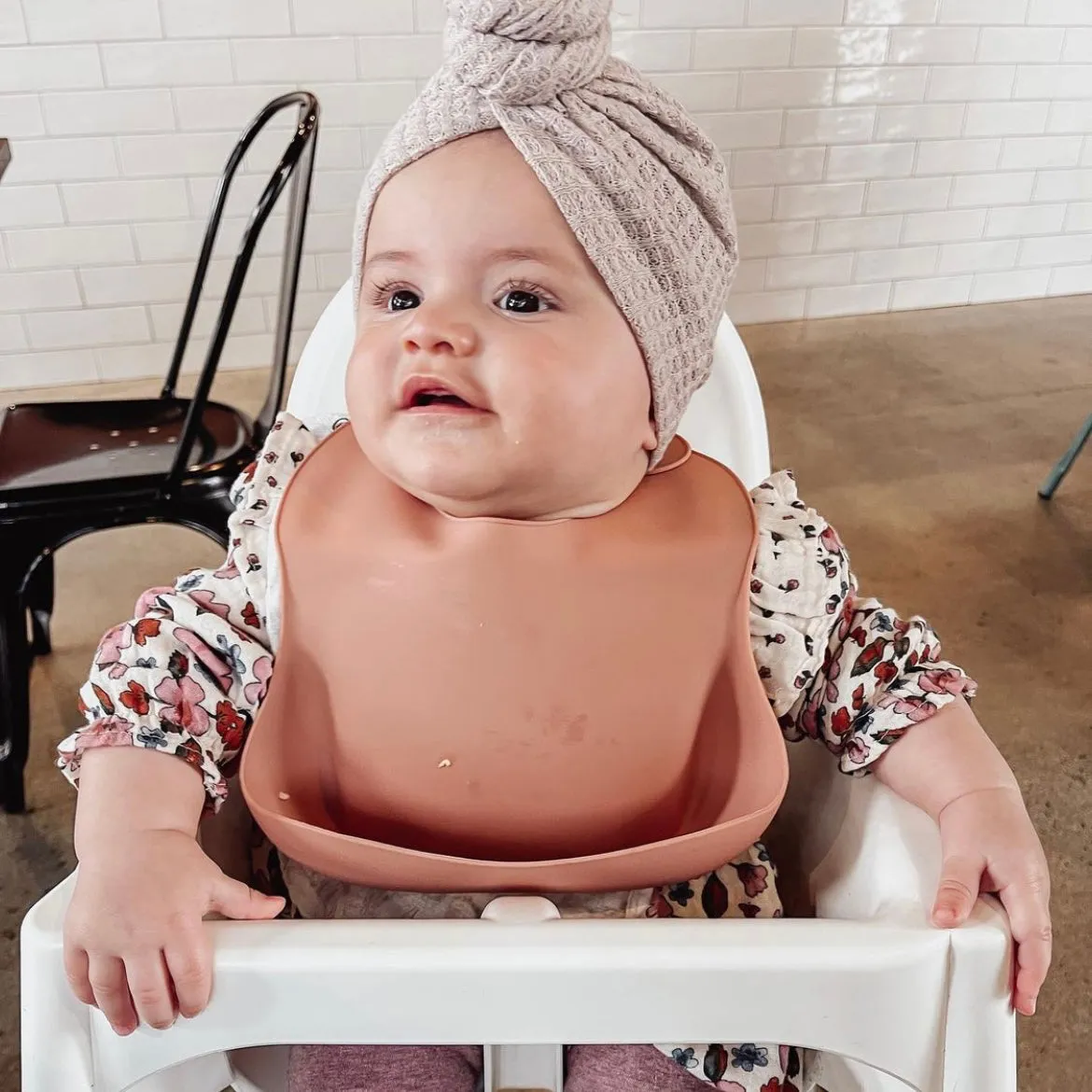 Baby Knitted Twirl Turban — Beige