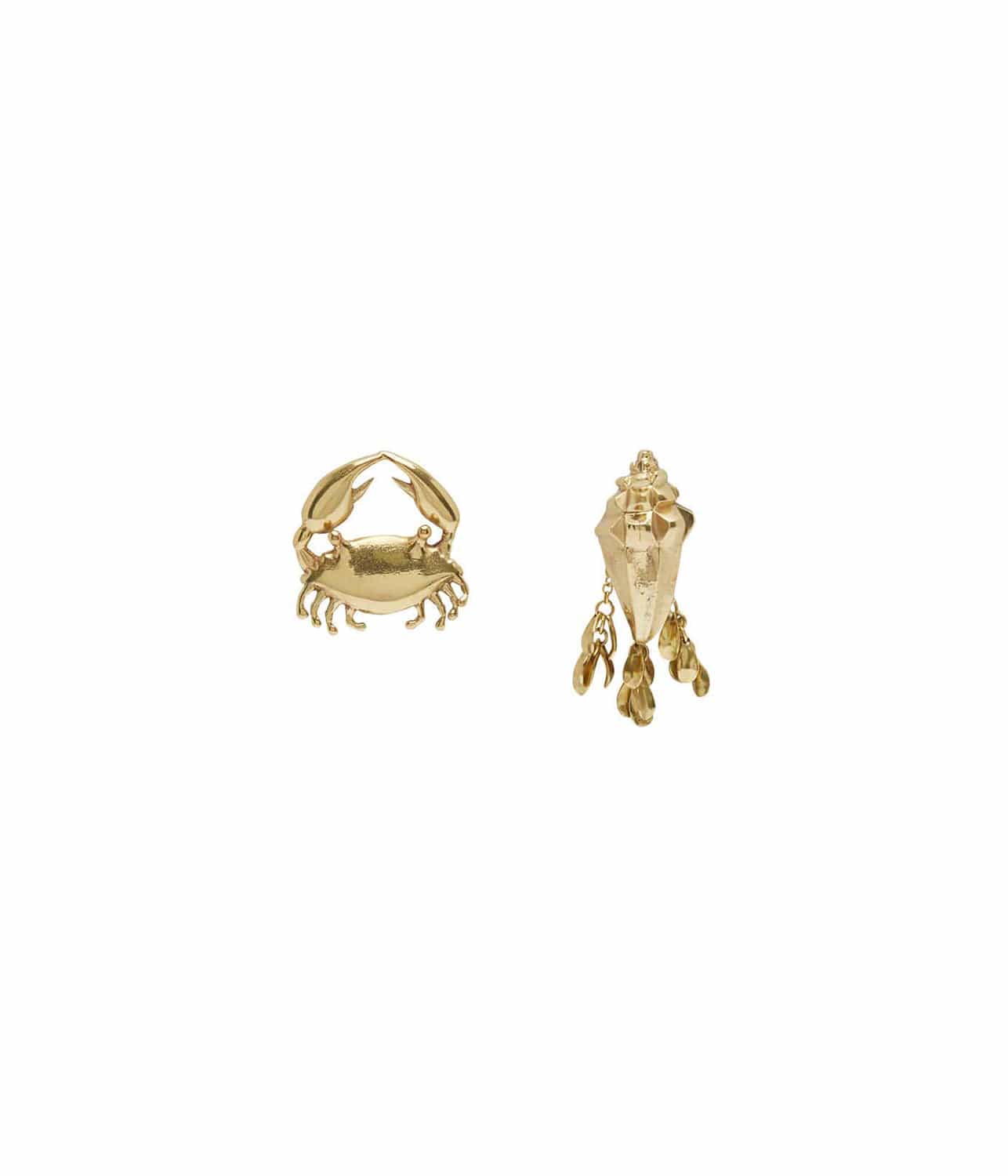 BANANA HOUSE CRAB SHELL EARRINGS- GOLD