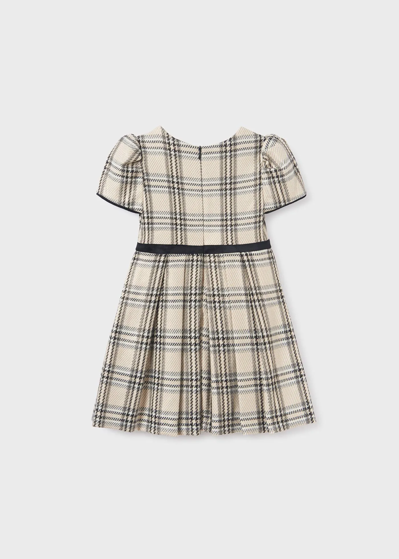 Beige Plaid Dress