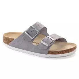 'Birkenstock USA' Women's Arizona Suede Leather Sandal - Shimmering Purple Fog