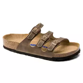 'Birkenstock USA' Women's Florida Soft Footbed Leather Sandal - Tobacco Brown