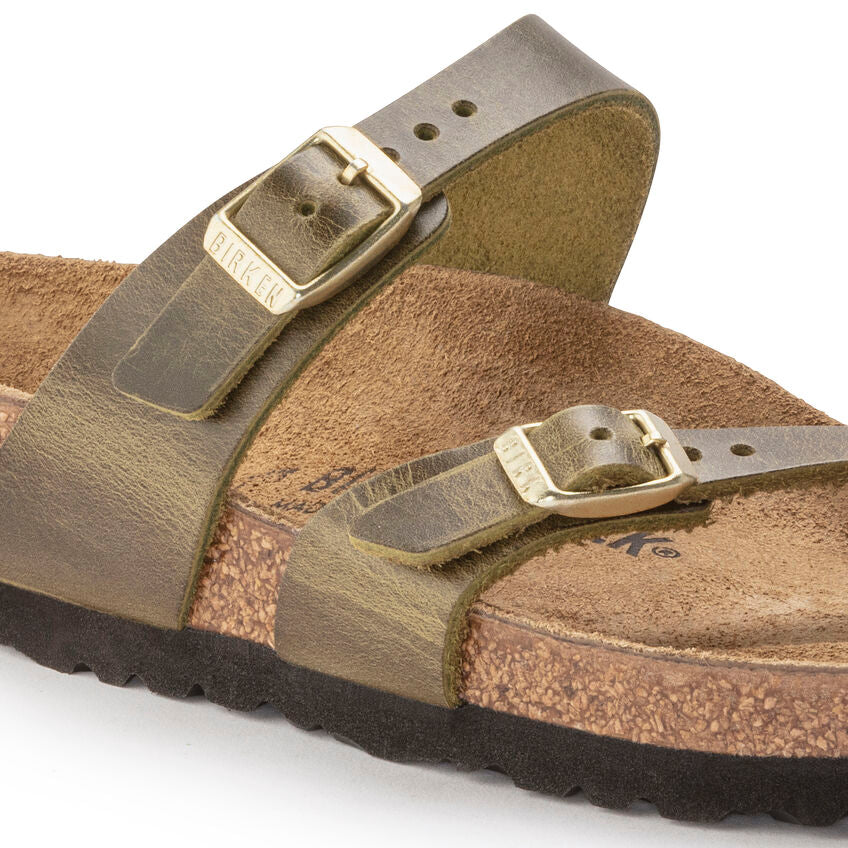 'Birkenstock USA' Women's Mayari Leather Sandal - Green Olive