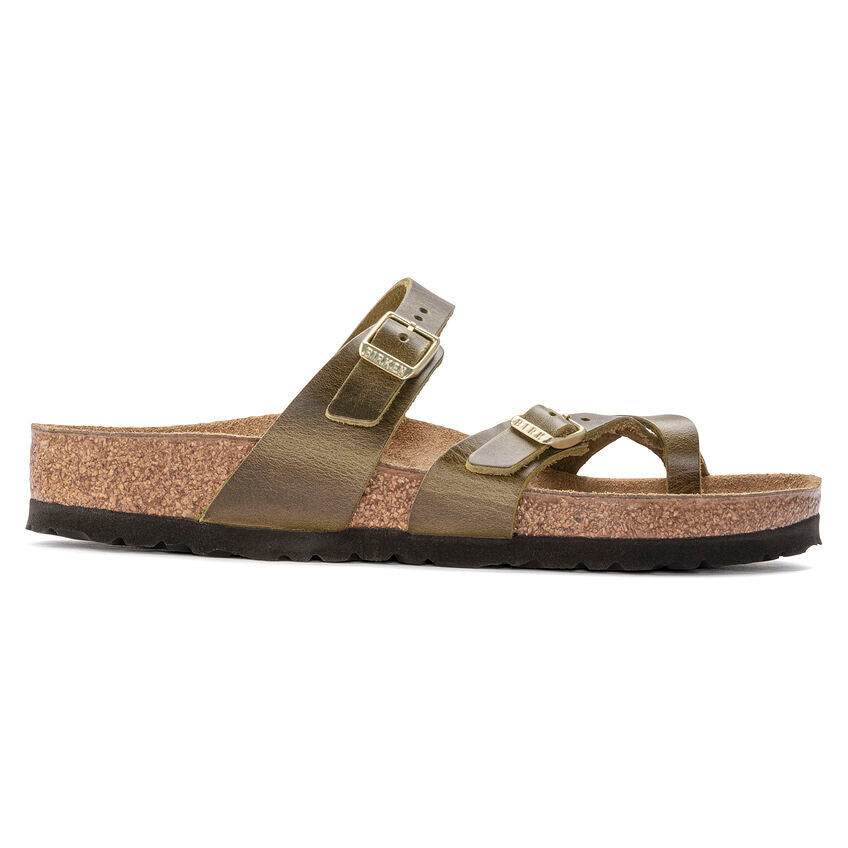 'Birkenstock USA' Women's Mayari Leather Sandal - Green Olive