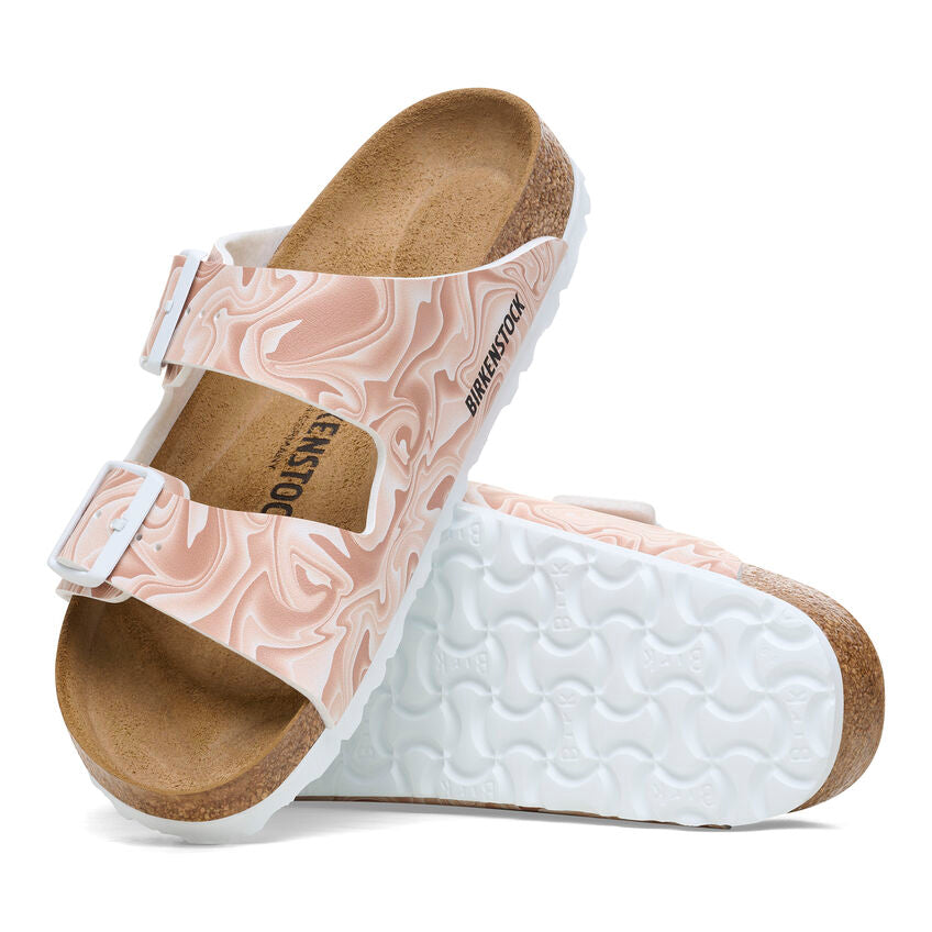 'Birkenstock' Women's Arizona Birko-Flor Sandal - Marble New Beige