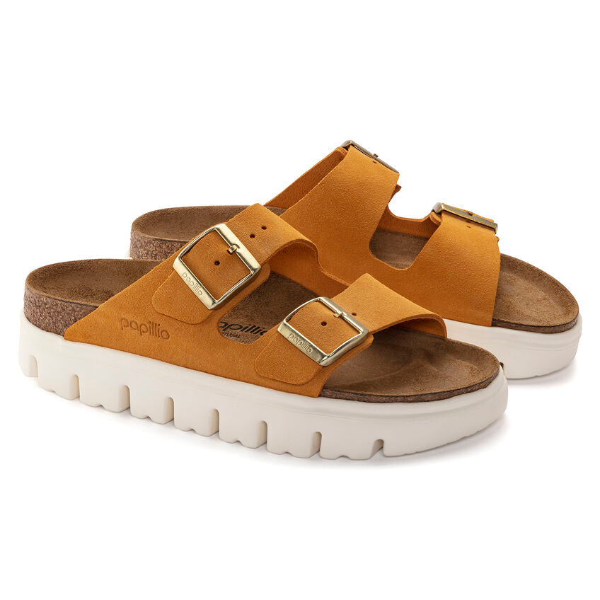 'Birkenstock' Women's Arizona Chunky Suede Leather Sandal - Apricot