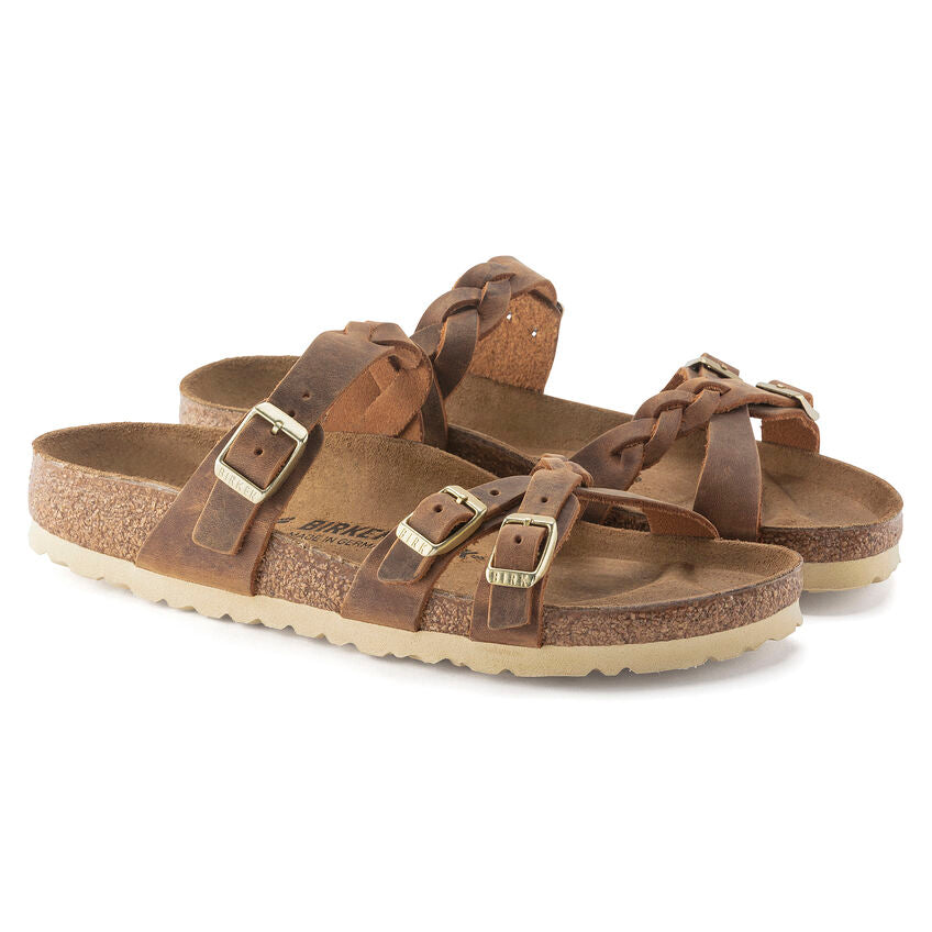 'Birkenstock' Women's Franca Braid Strappy Sandal - Cognac