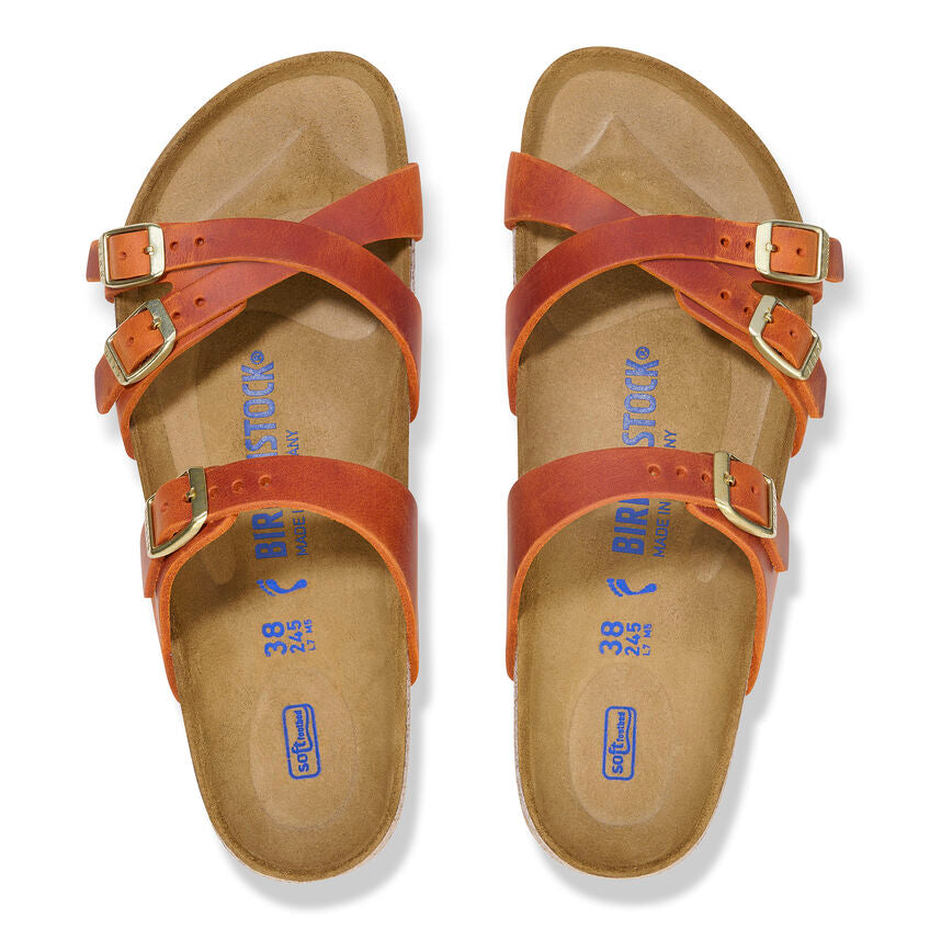 'Birkenstock' Women's Franca Oiled Leather Sandal - Burnt Orange