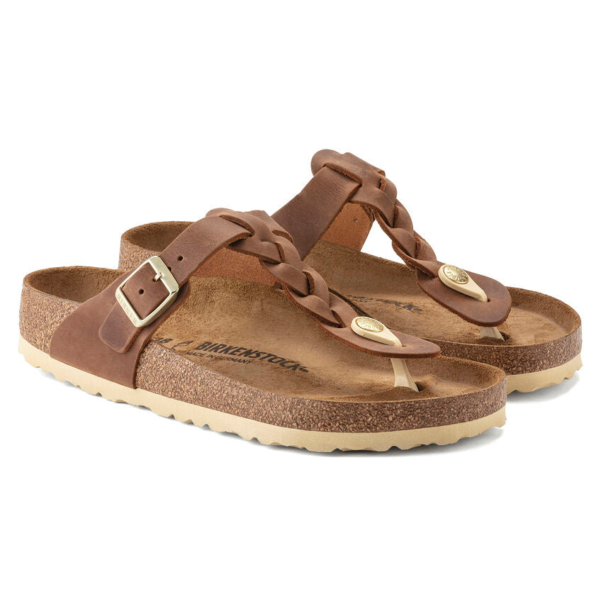 'Birkenstock' Women's Gizah Braid Thong Sandal - Cognac