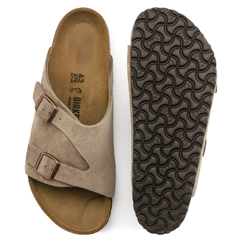 'Birkenstock' Women's Zurich Suede Leather Slide Sandal - Taupe