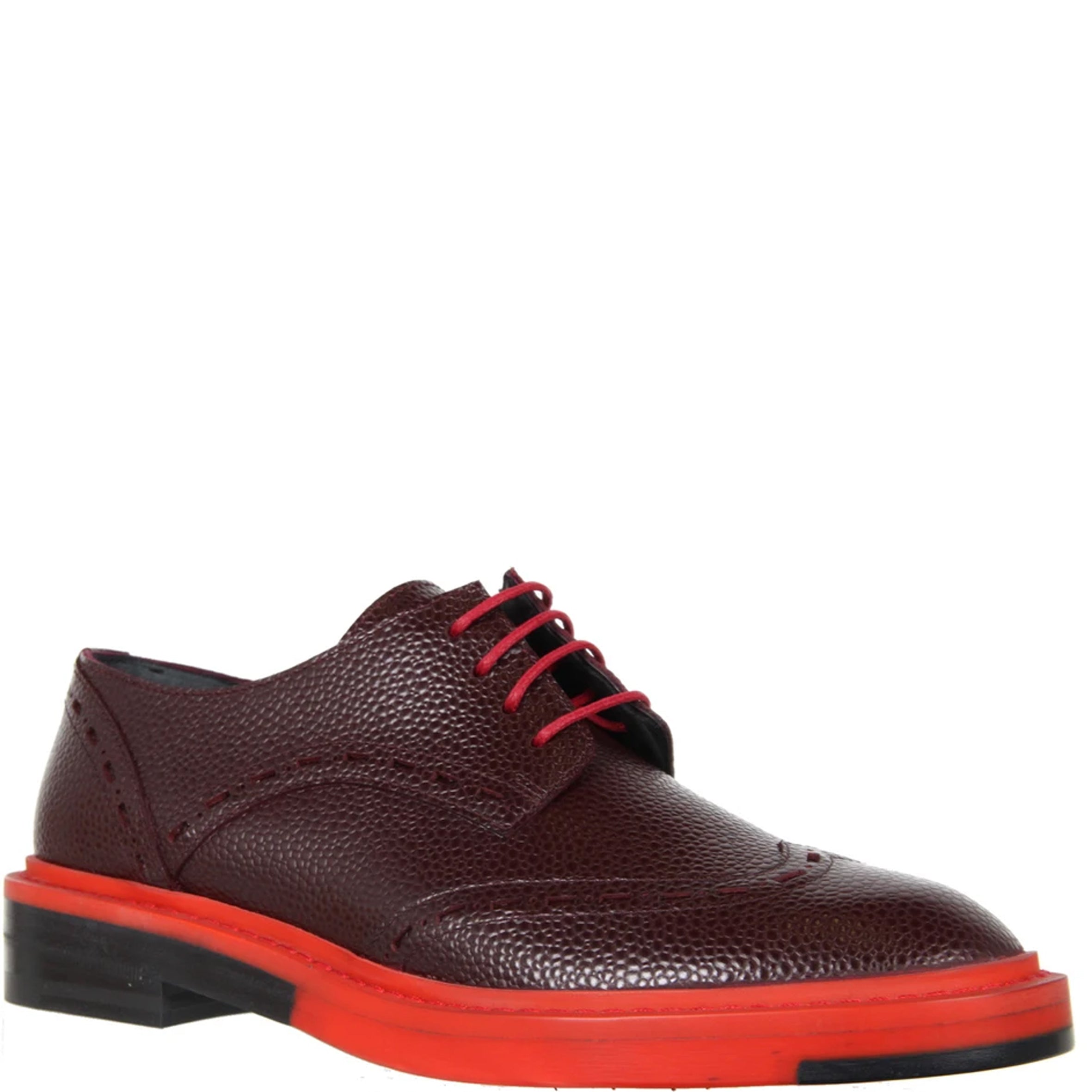 Brogue Bi-Colour Caviar Grain, Cherry