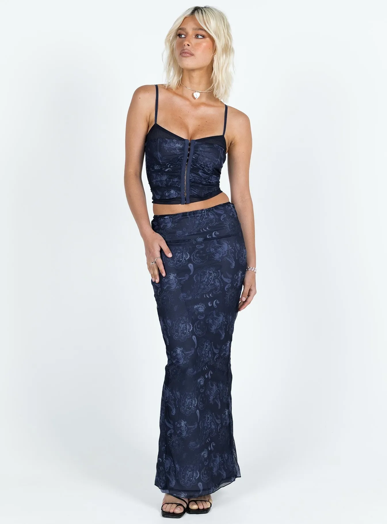 Buttercup Maxi Skirt Blue