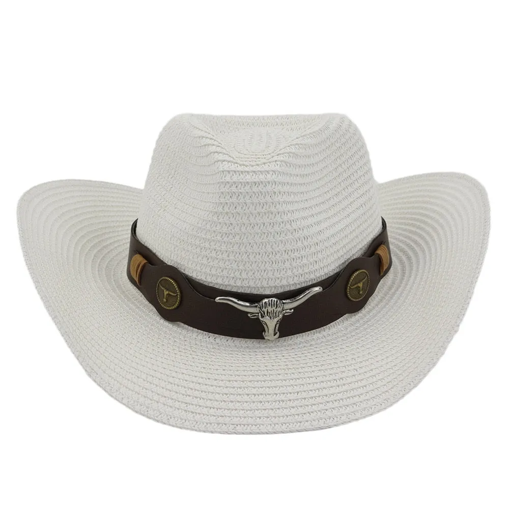 Casual Sun Protection Wide Brim Cowboy Hat for Men and Women