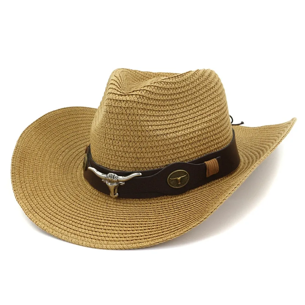 Casual Sun Protection Wide Brim Cowboy Hat for Men and Women