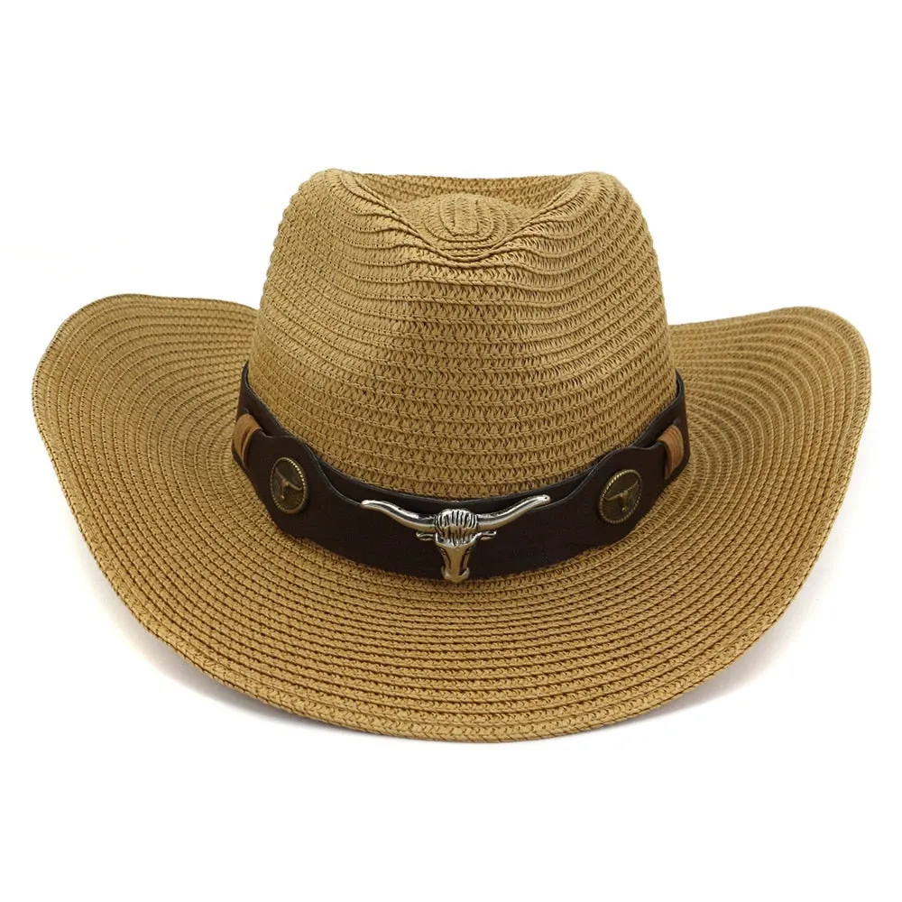 Casual Sun Protection Wide Brim Cowboy Hat for Men and Women