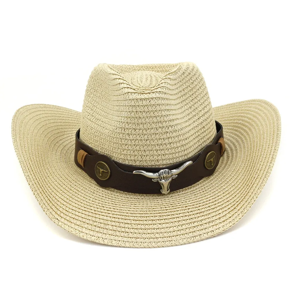 Casual Sun Protection Wide Brim Cowboy Hat for Men and Women