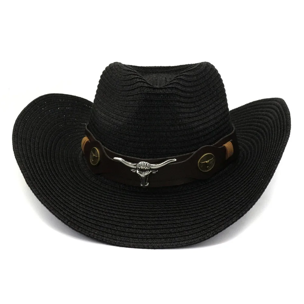 Casual Sun Protection Wide Brim Cowboy Hat for Men and Women