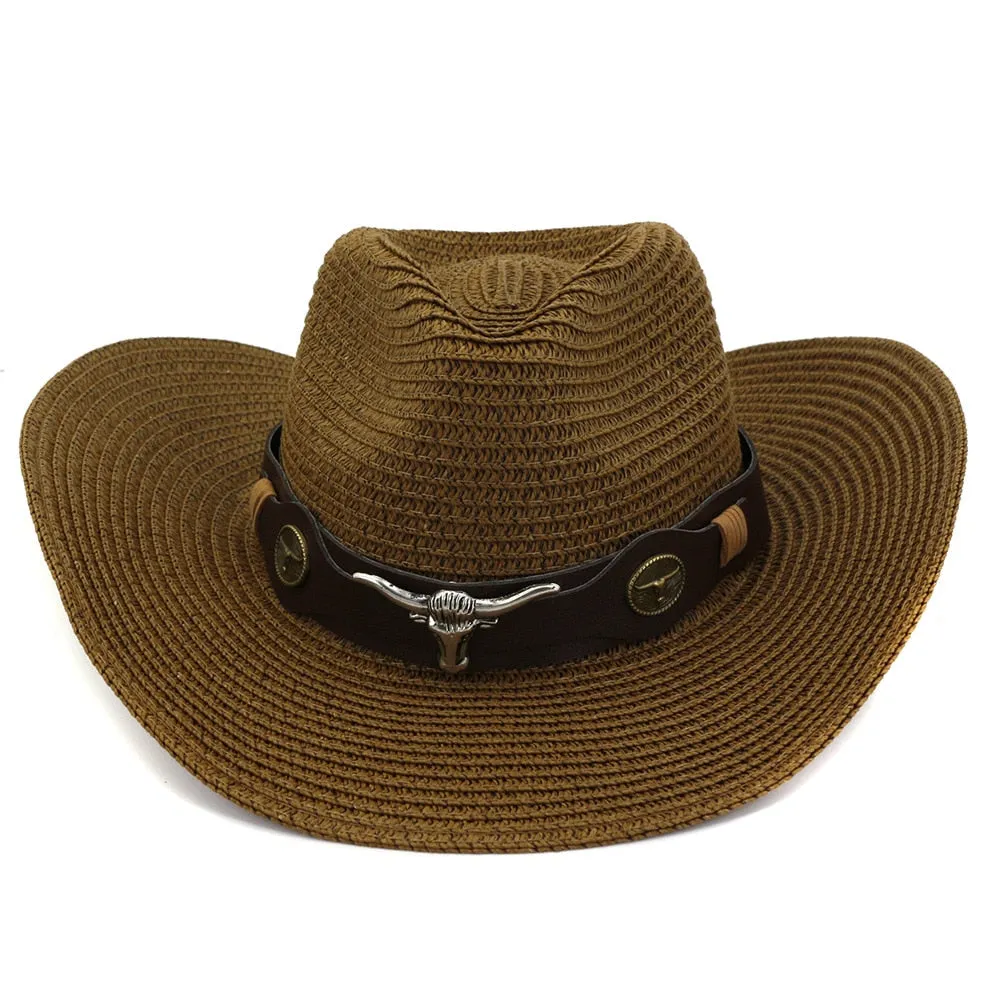 Casual Sun Protection Wide Brim Cowboy Hat for Men and Women