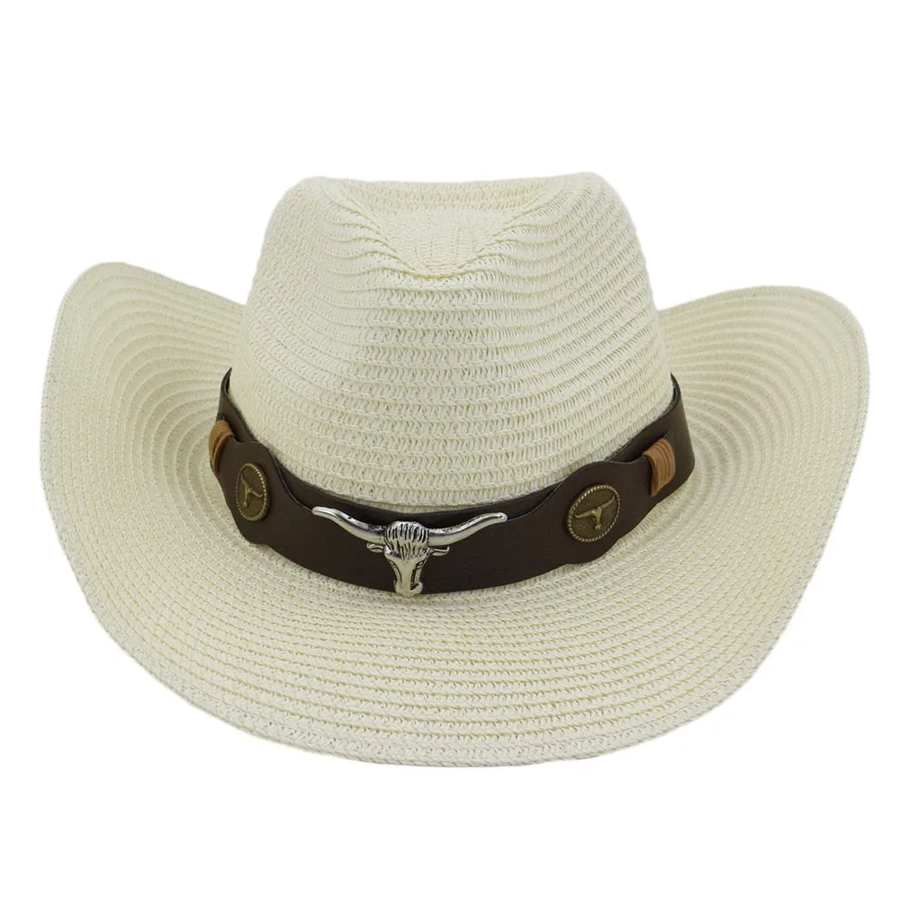 Casual Sun Protection Wide Brim Cowboy Hat for Men and Women