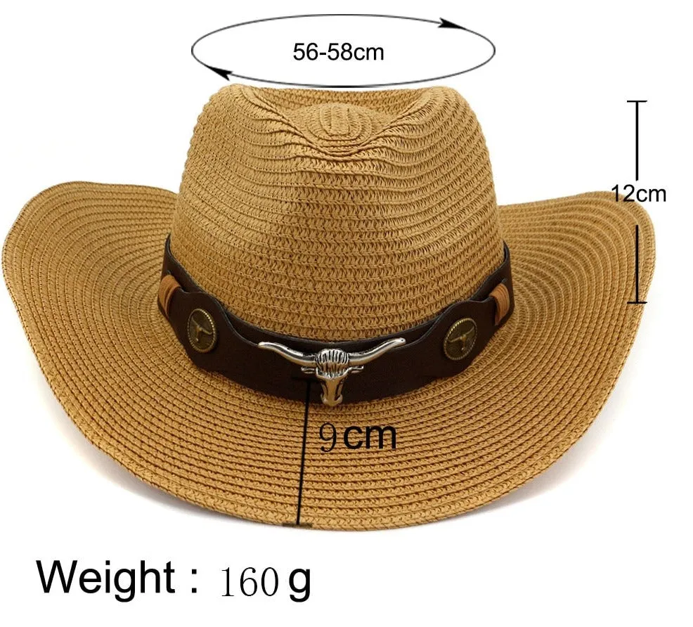 Casual Sun Protection Wide Brim Cowboy Hat for Men and Women