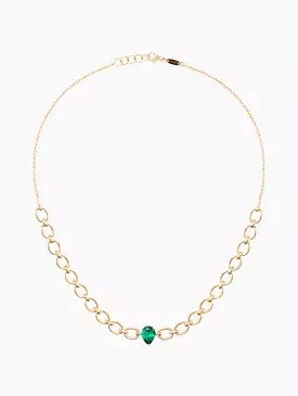 Catena Pear Cut Emerald Necklace