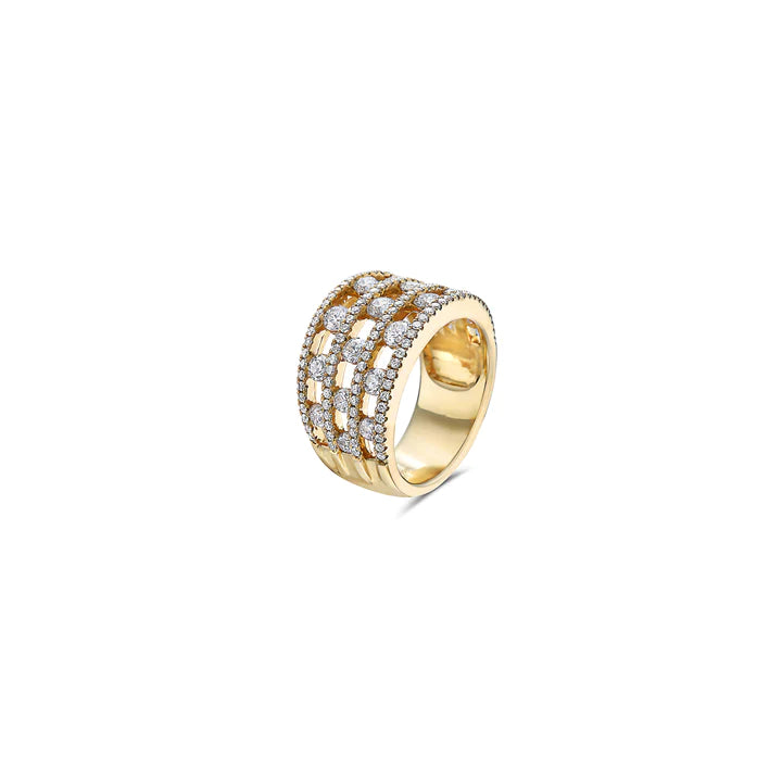 CHARLES KRYPELL Diamond Air Triple Row Ring