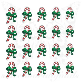 Christmas Nail Art Candy Cane Nail Water Decals