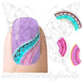 Colorful Nail Art Nail water decals transfers