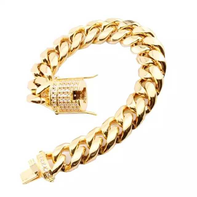 Dubai Gold plated Chennai lock Bracelet chain by IDH Jewellery -IDH001GB