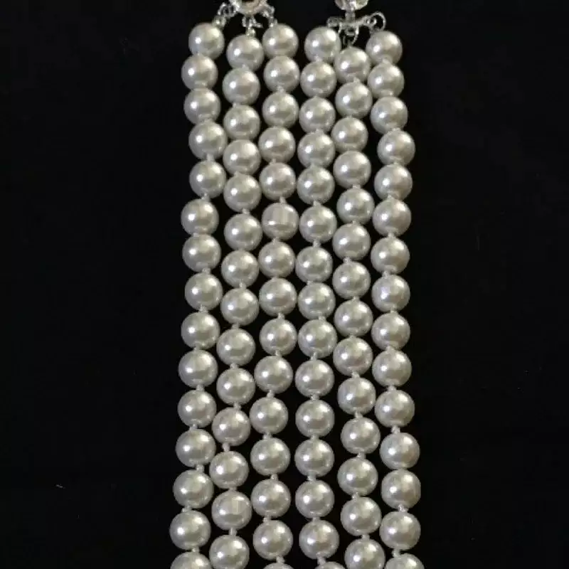 Fashion Retro Light Luxury Necklace 3-layer Pearl Full Diamond Large Saturn Necklace S641072