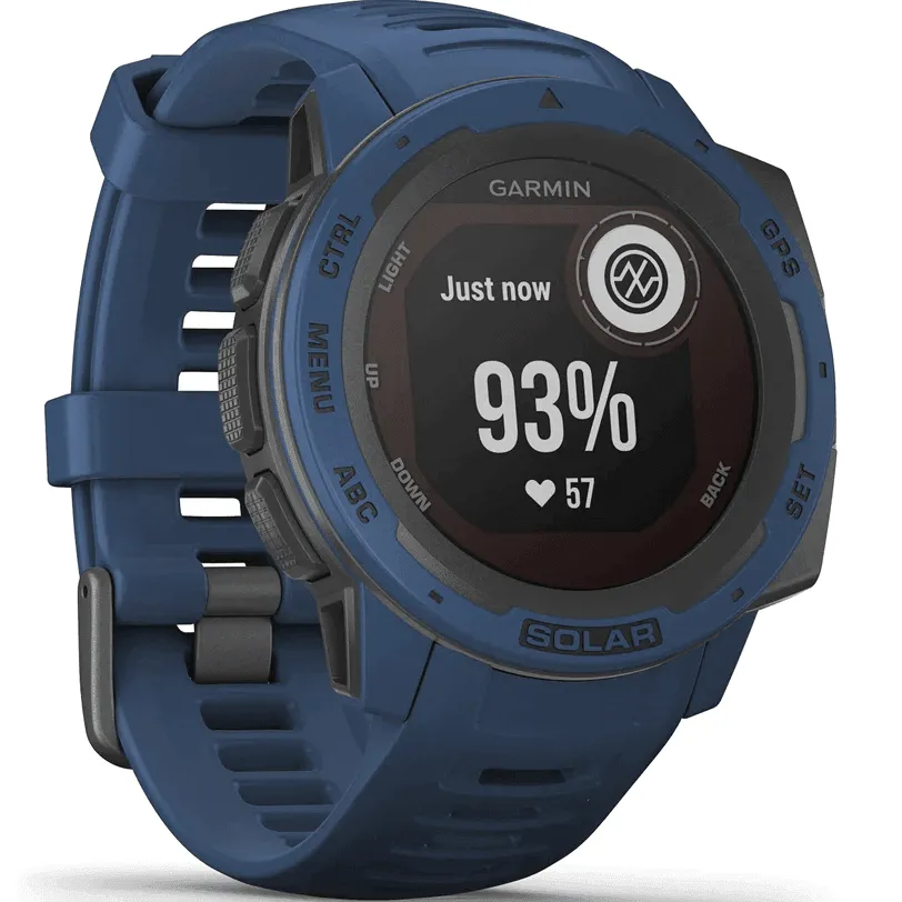 Garmin Instinct Solar Charging Sports Watch Smartwatch Tidal Blue