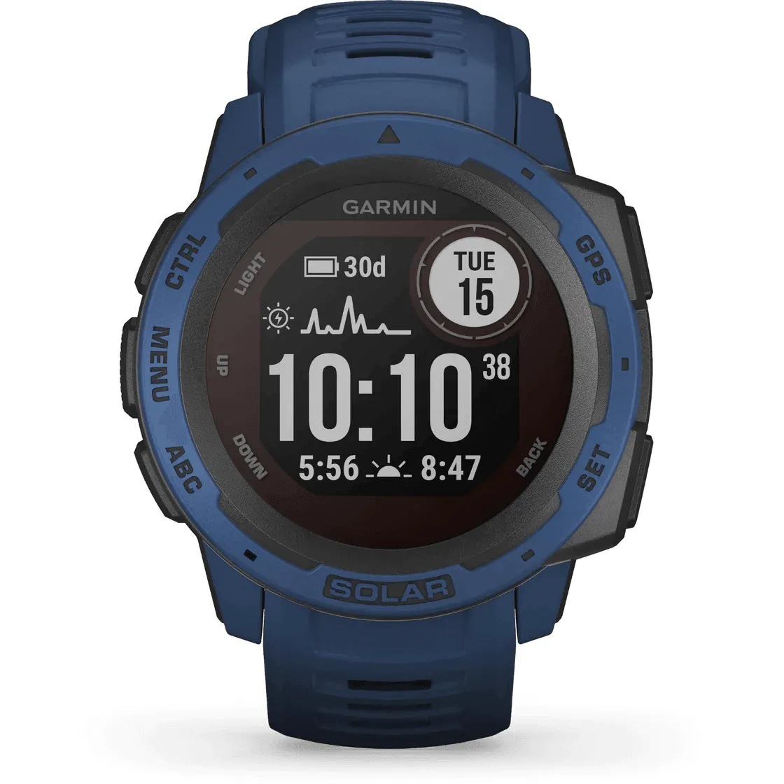 Garmin Instinct Solar Charging Sports Watch Smartwatch Tidal Blue