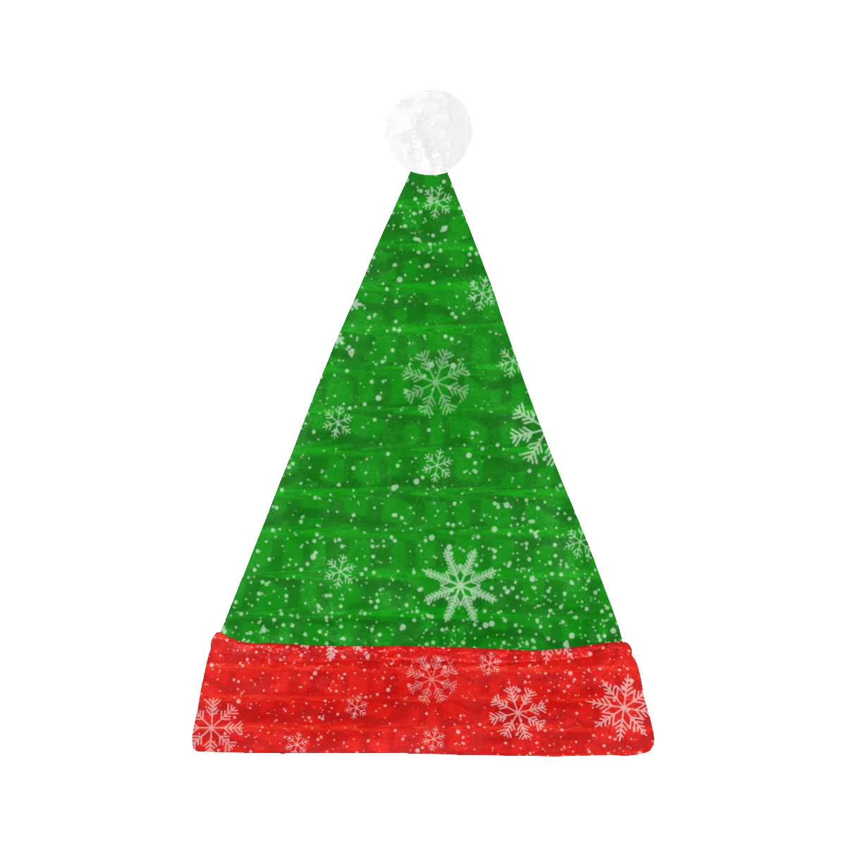 Green and Red Snowflake Santa Hat