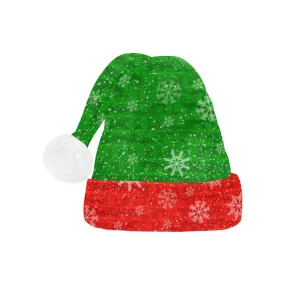 Green and Red Snowflake Santa Hat