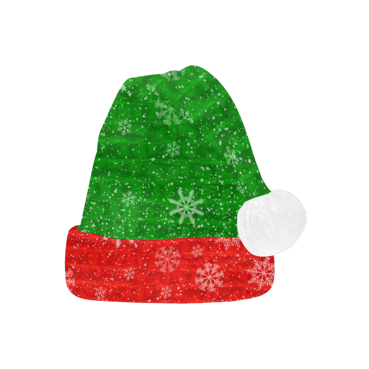 Green and Red Snowflake Santa Hat