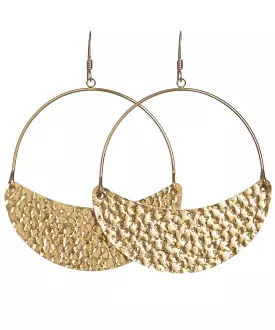 Hammered Aster Earrings - Gold