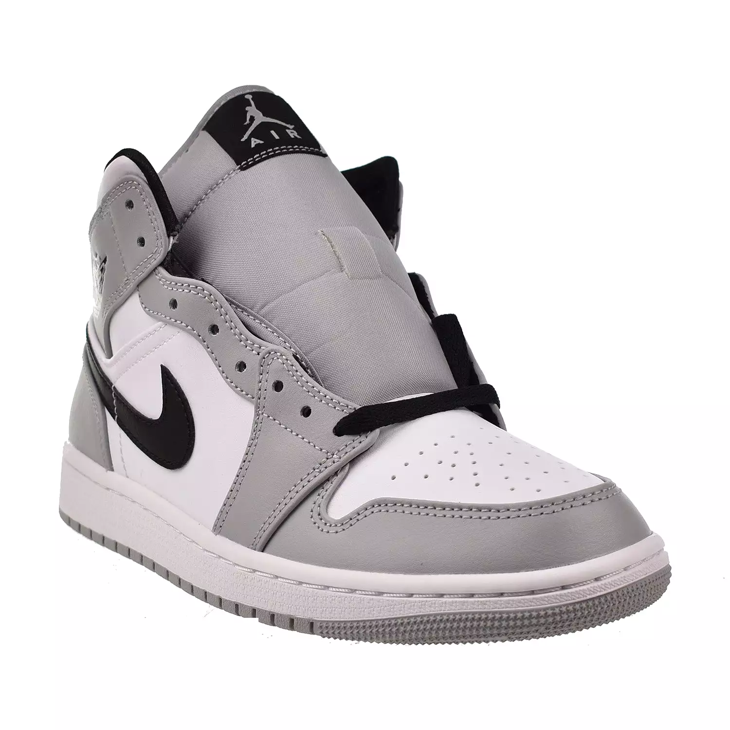 Jordan 1 Mid Men's Shoes Light Smoke Grey-White-Black