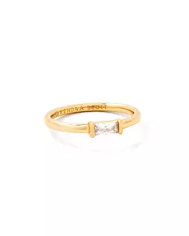 Juliette Band Ring Gold White Crystal