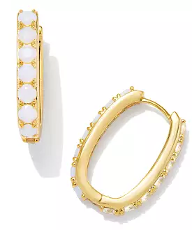 Kendra Scott Chandler Hoop Earrings - Gold/White Opalite Mix