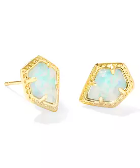 Kendra Scott Framed Tessa Stud Earrings - Iridescent Drusy, Rose Pink OR Light Blue