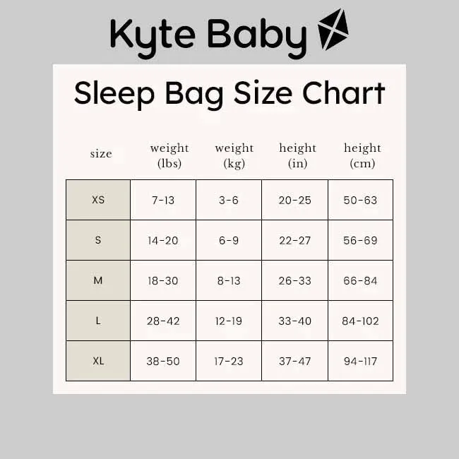 Kyte Baby 0.5 Tog Printed Sleep Bag in Rhino