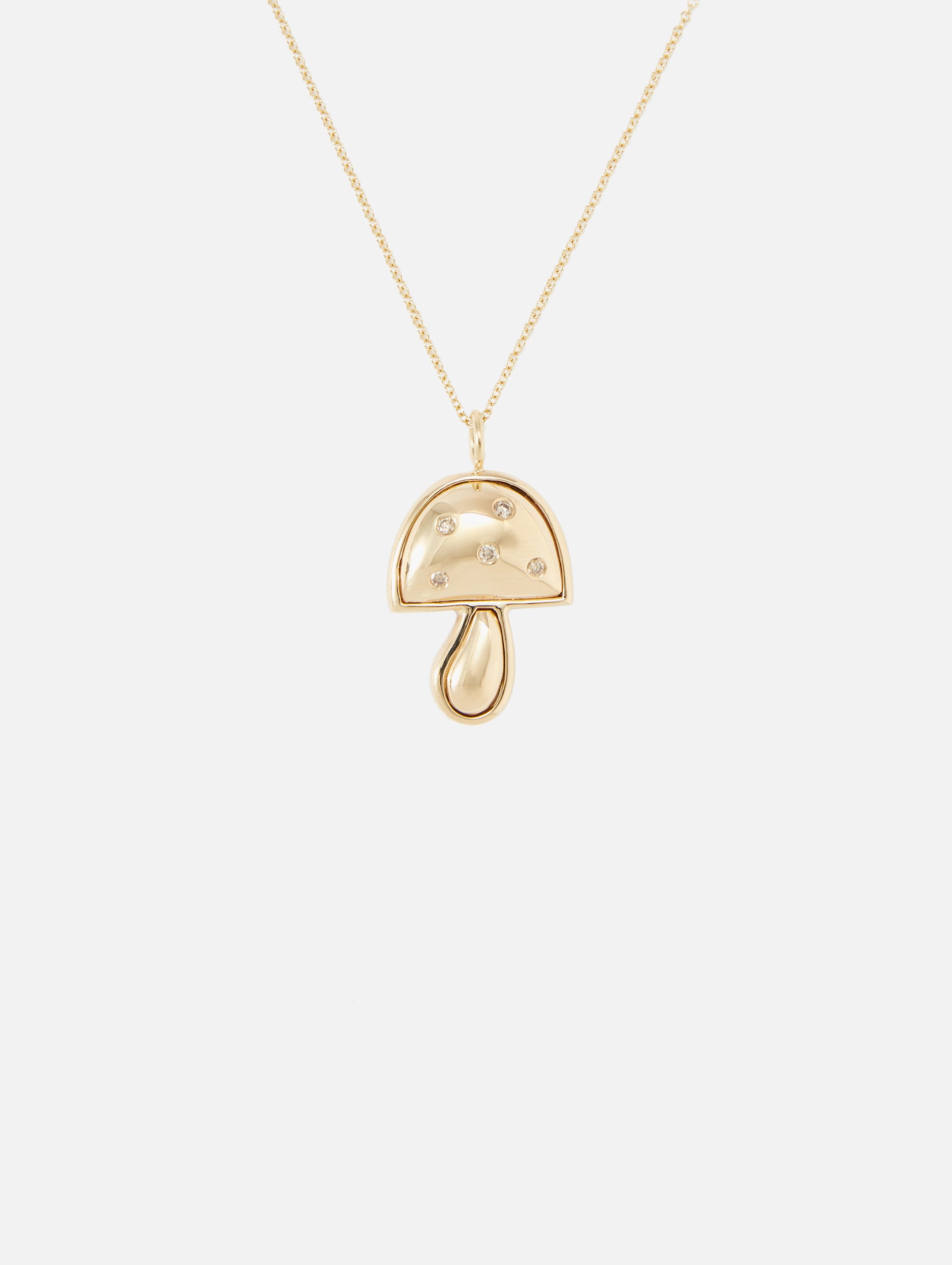 Mini Gold Mushroom Necklace