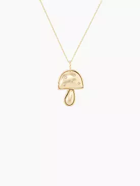 Mini Gold Mushroom Necklace