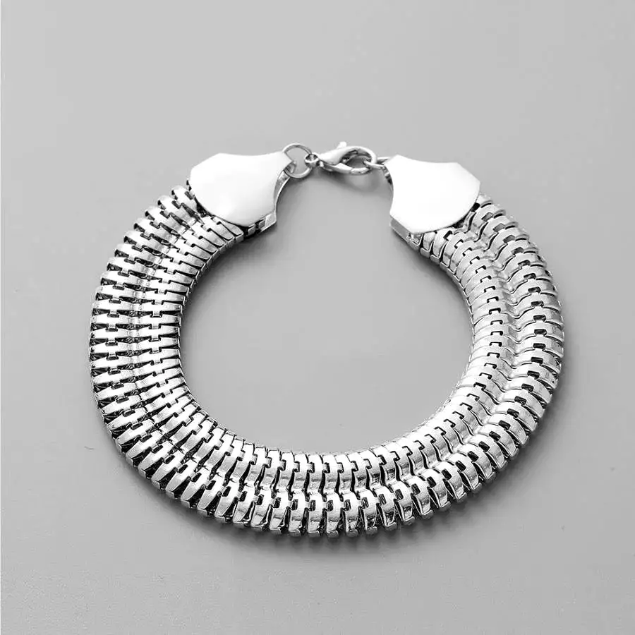 New Trendy Cuban Chain Men Bracelet Classic Stainless Steel Chain Bracelet for Men Women Punk Party Jewelry Gift