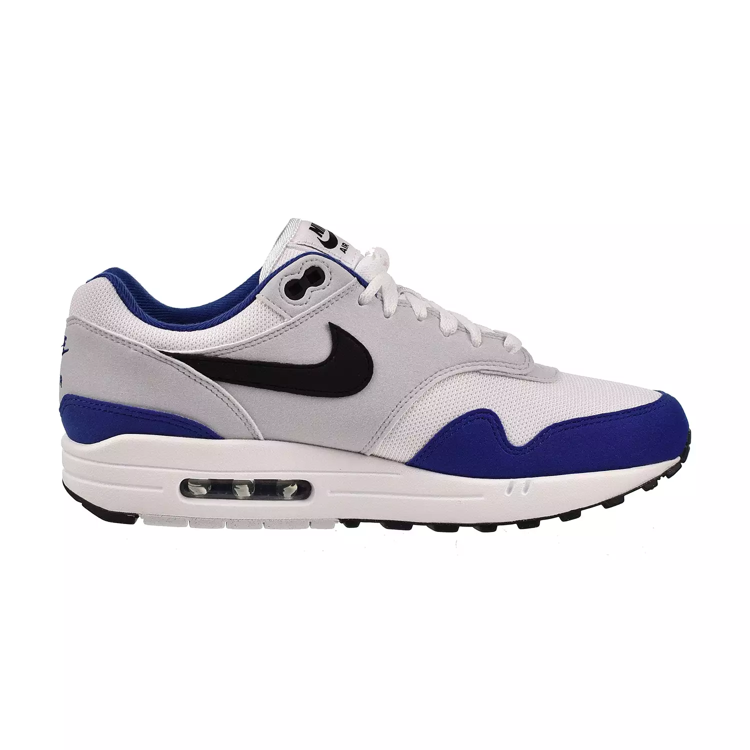 Nike Air Max 1 Men's Shoes White-Black-Deep Royal Blue