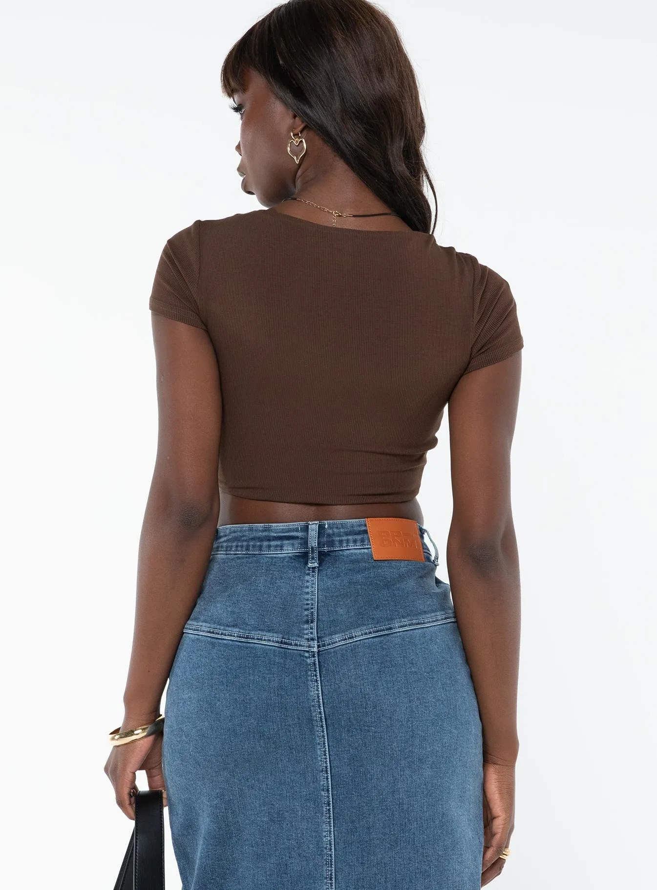 Nolan Short Sleeve Top Brown