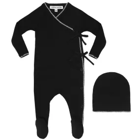 Parni Black Ribbed Stretchie and Beanie